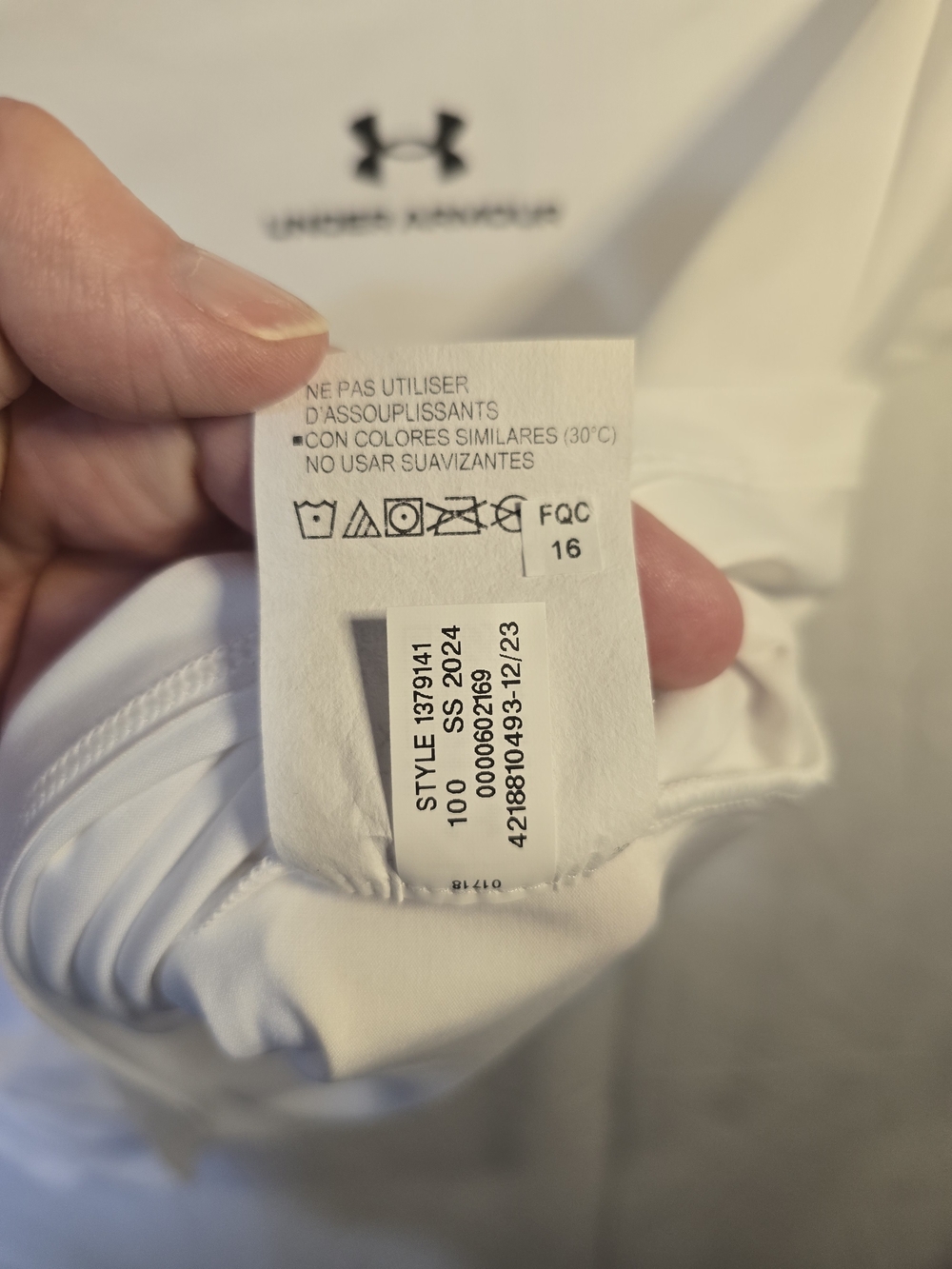 Under Armour White Short Sleeve Athletic Tee with Logo - Picture 5 of 8